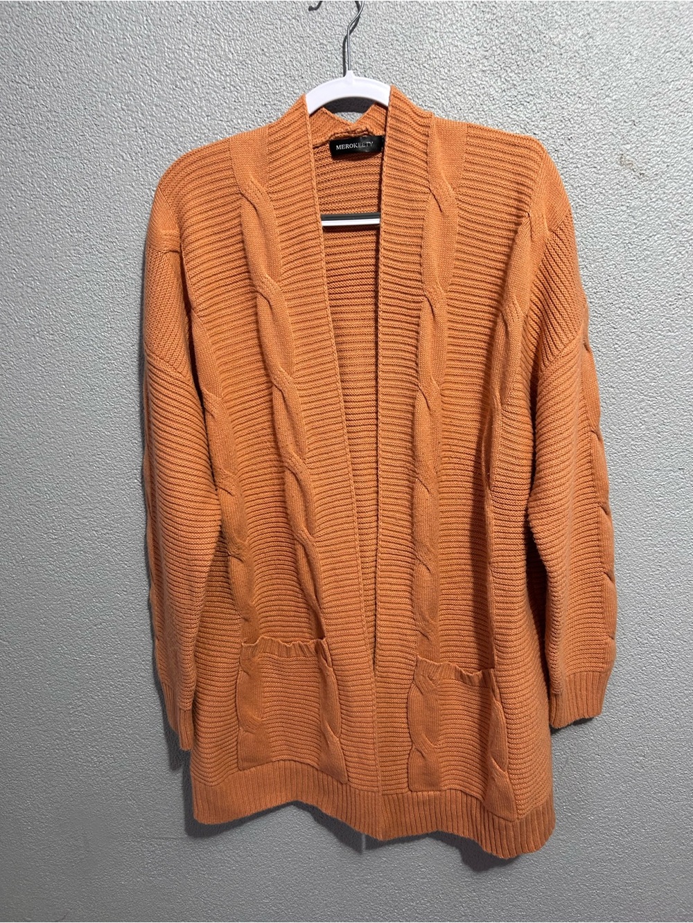Merokeety cable knit open front cardigan size 2x